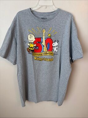 Peanuts Snoopy 50th A Golden Celebration Kings Island Graphic Tee Gray Size XXL